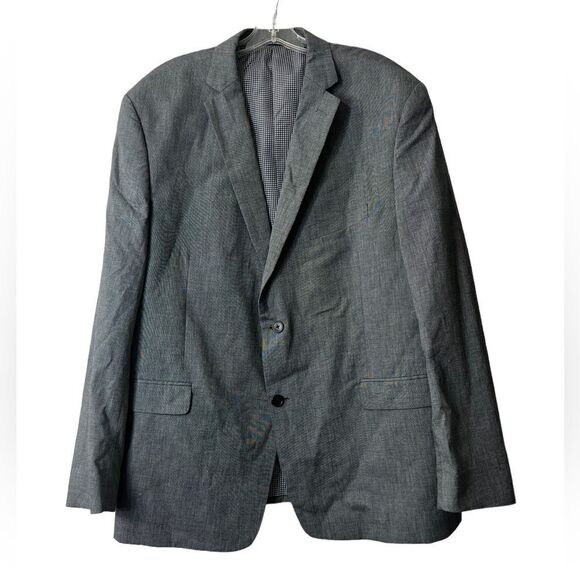 Saddlebred mens sport coat suit jacket blazer size 46R gray‎ long sleeve lined - Picture 2 of 5